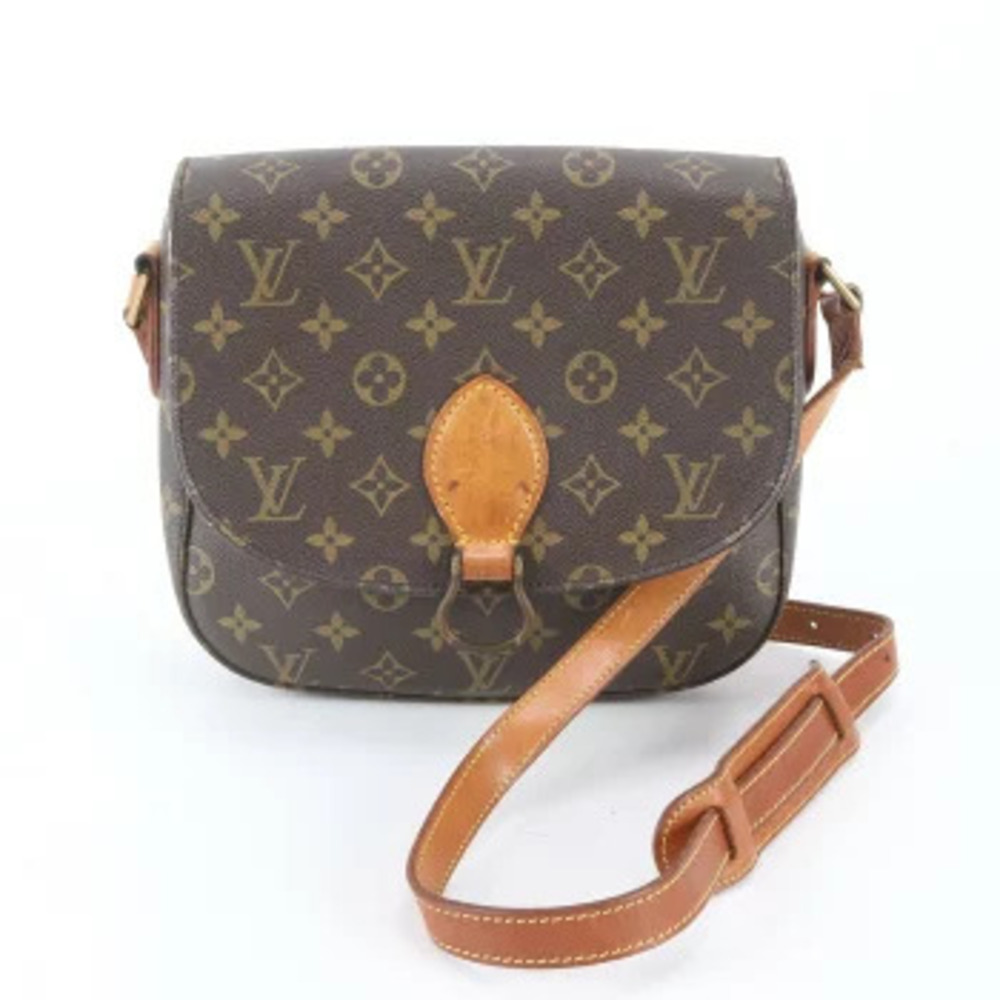 Louis Vuitton Monogram Saint Cloud Leather Crossbody Bag Brown